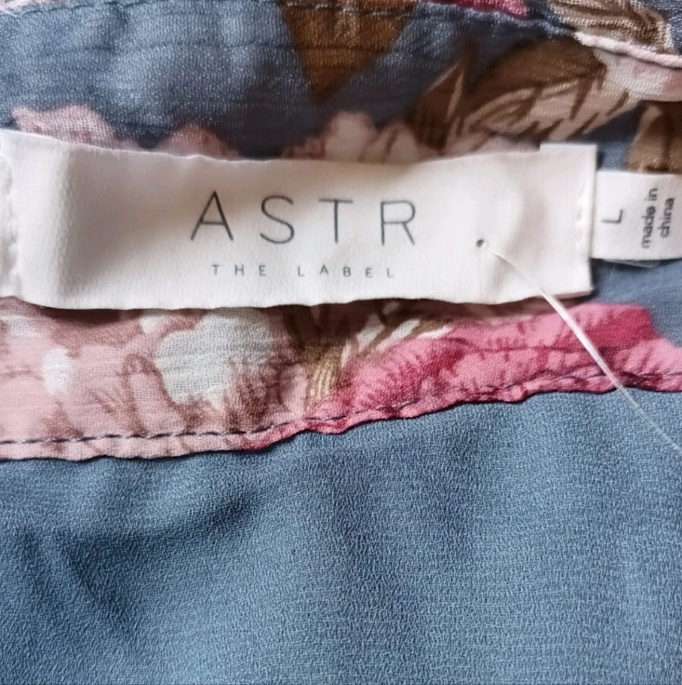 Astr Blue Floral Maxi Dress with Pink Roses - Picture 8 of 8
